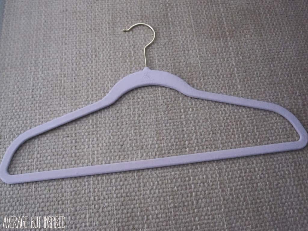 To make a DIY scarf organizer, you'll need a sturdy hanger.