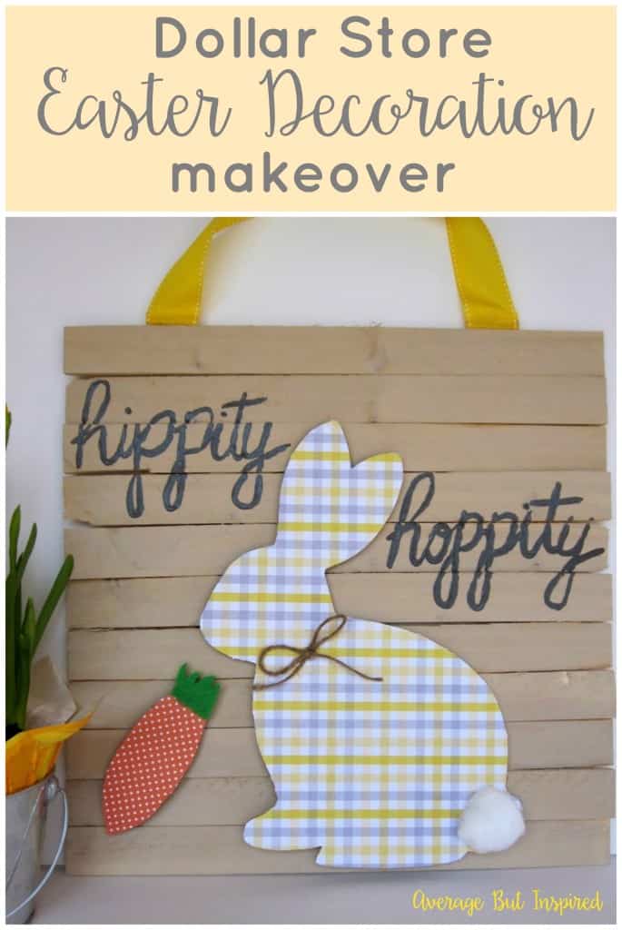 Turn a dollar store Easter decoration into an adorable piece of decor for your spring home! Get the full tutorial at averageinspired.com.