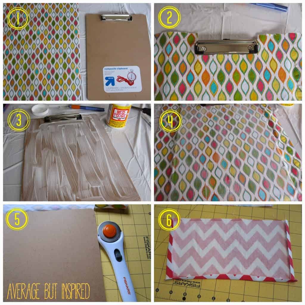 These fabric covered clipboards with bottom pockets are an easy DIY project and make a PERFECT gift for teachers or students!