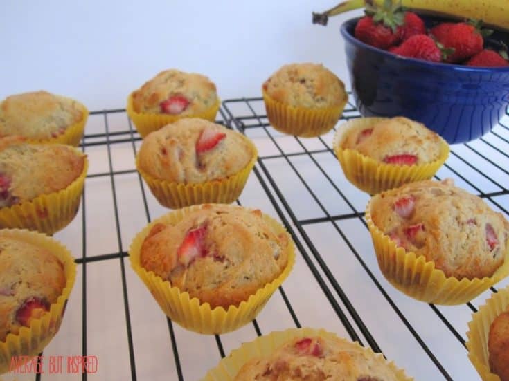 Strawberry Banana Yogurt Muffins