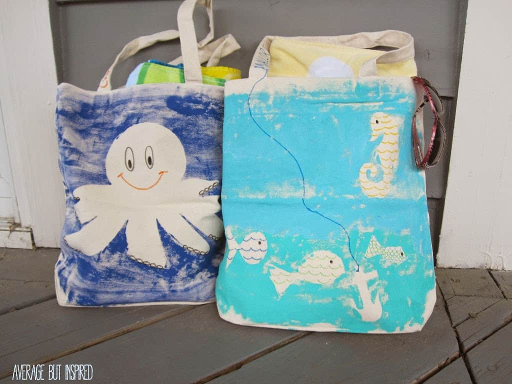 This is so cute! DIY beach bags for kids are a fun project for the little ones. Learn how to make these DIY beach bags in this post.