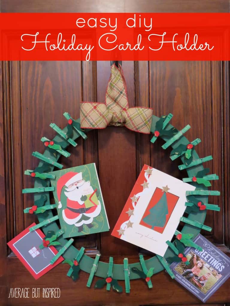 This is an easy DIY holiday card holder that you can make easily and display for years to come!