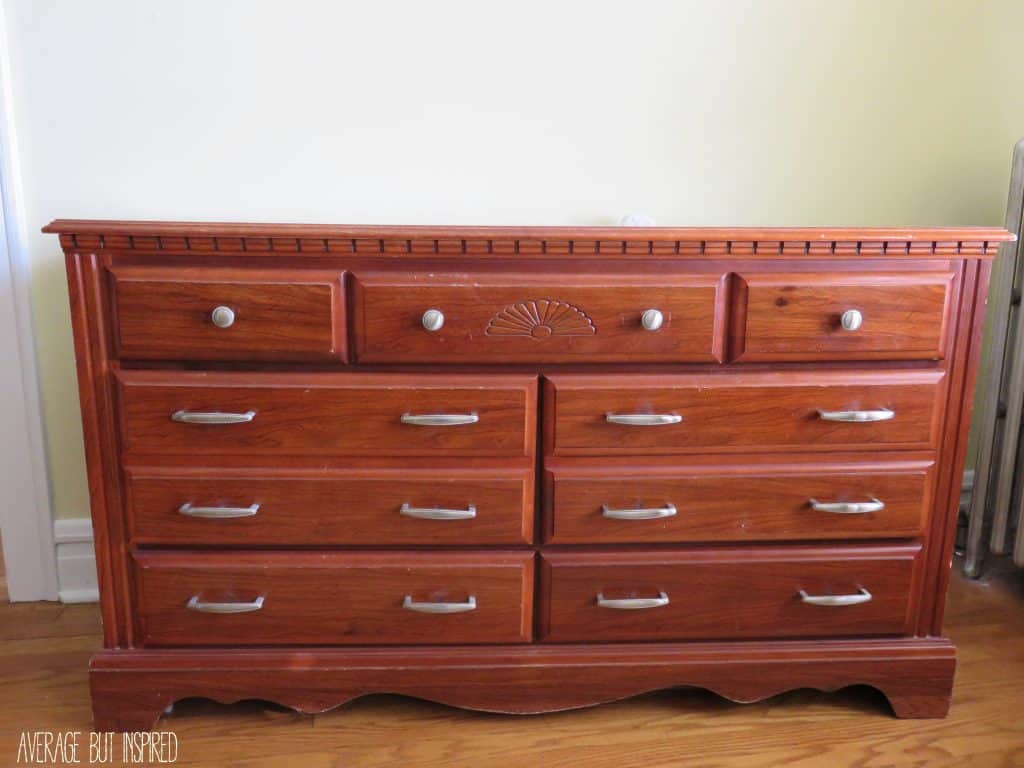 BEFORE: this dresser was dated and ugly.
