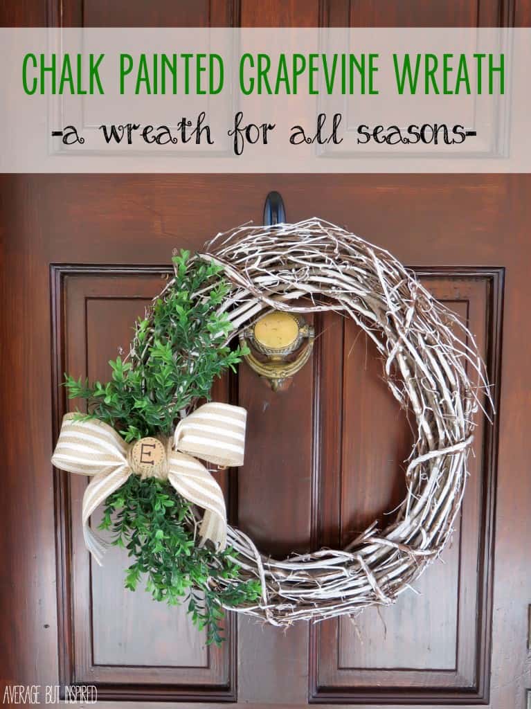 Average But Inspired shows you how to give a grapevine wreath a totally unique look with chalk paint!