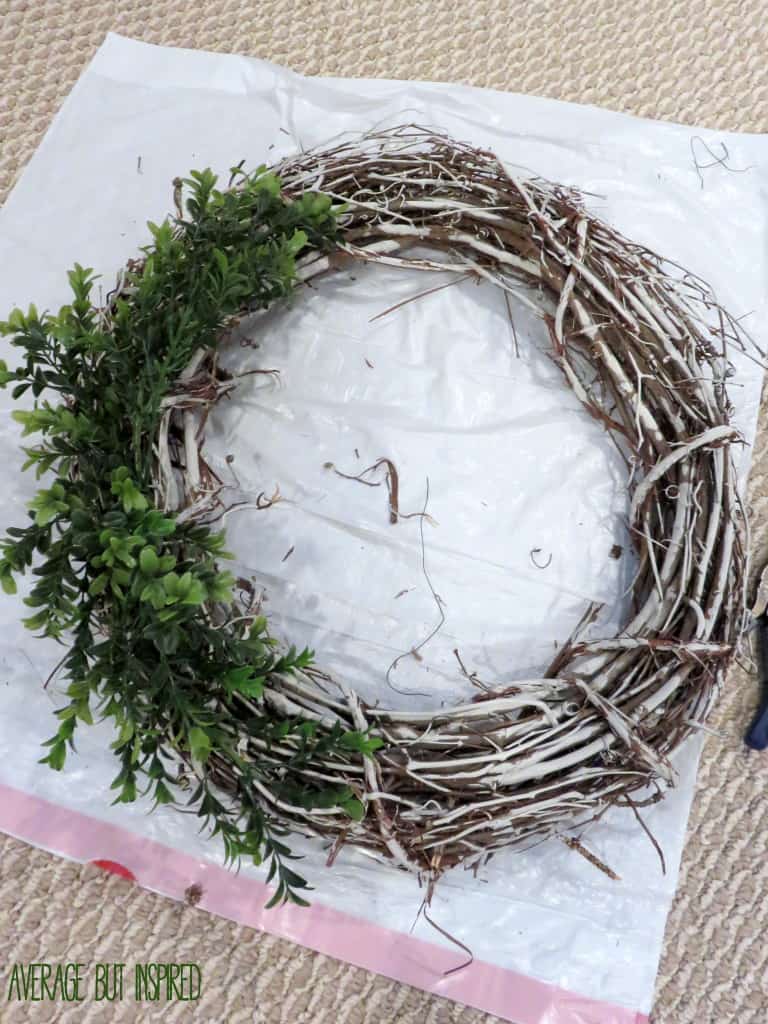 Average But Inspired shows you how to transform a plain grapevine wreath with chalk paint.
