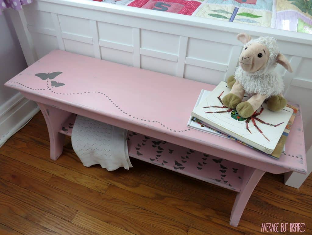 Cute butterfly bench for a little girl! The "before" definitely did not look like this!