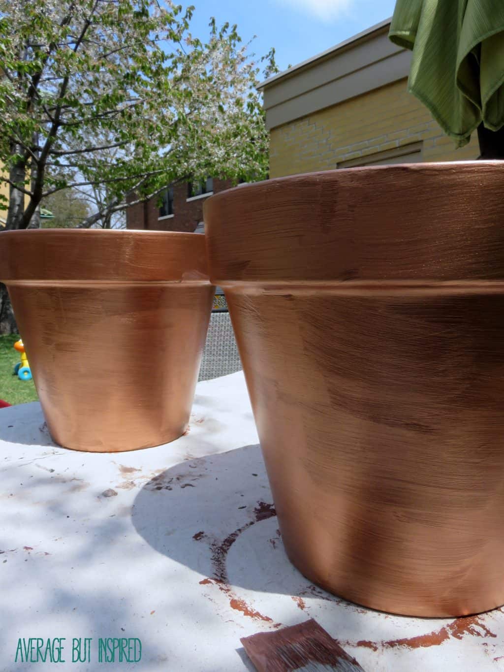 DIY Faux Copper Planters