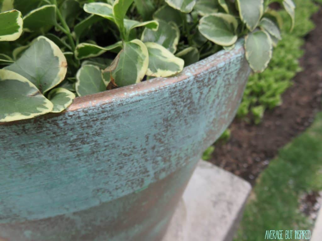 pots - copper finish closeup