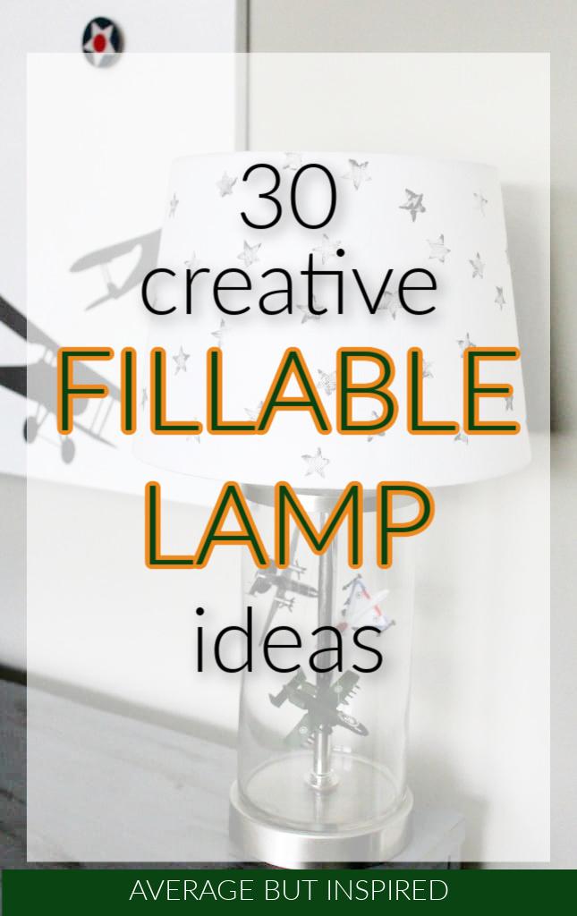 If you're wondering what to put in a fillable lamp, you need to read this post! It has 30 creative fillable lamp ideas that you don't want to miss! Glass lamp fillers can add such personality to a space, and this post is full of great suggestions.