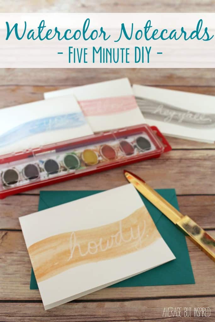 Grab your kiddos' watercolor set and make your own SUPER EASY DIY Watercolor Notecard set in just five minutes! This may be the easiest craft project you ever attempt!