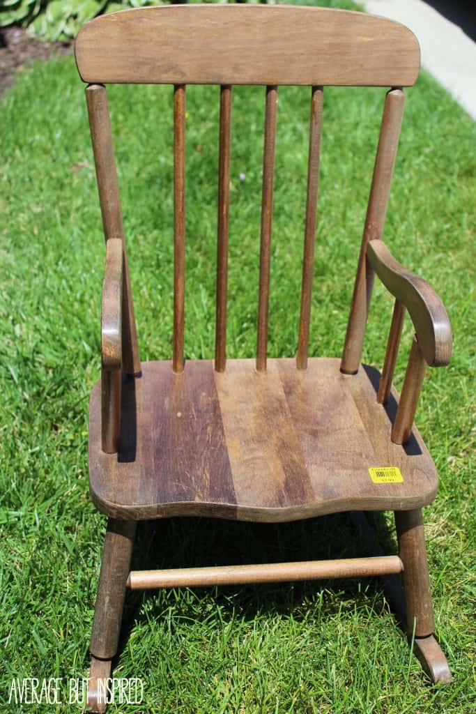 Such a cute idea! Paint a children's rocking chair from the thrift shop or craft store and give it as a baby gift! Personalize it with the child's name, too, for an extra special touch.