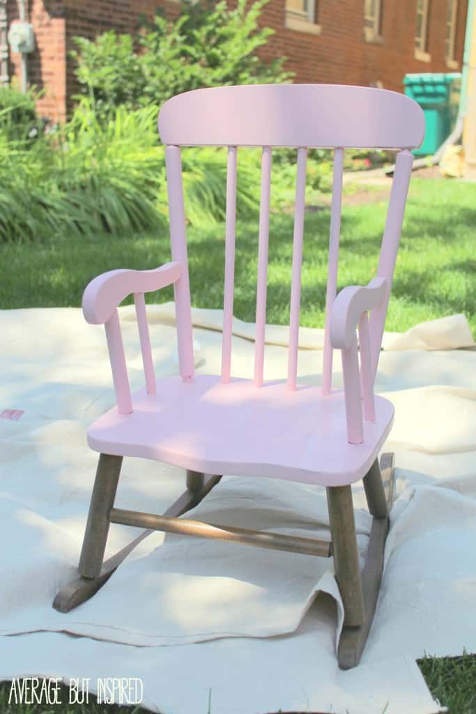 Such a cute idea! Paint a children's rocking chair from the thrift shop or craft store and give it as a baby gift! Personalize it with the child's name, too, for an extra special touch.