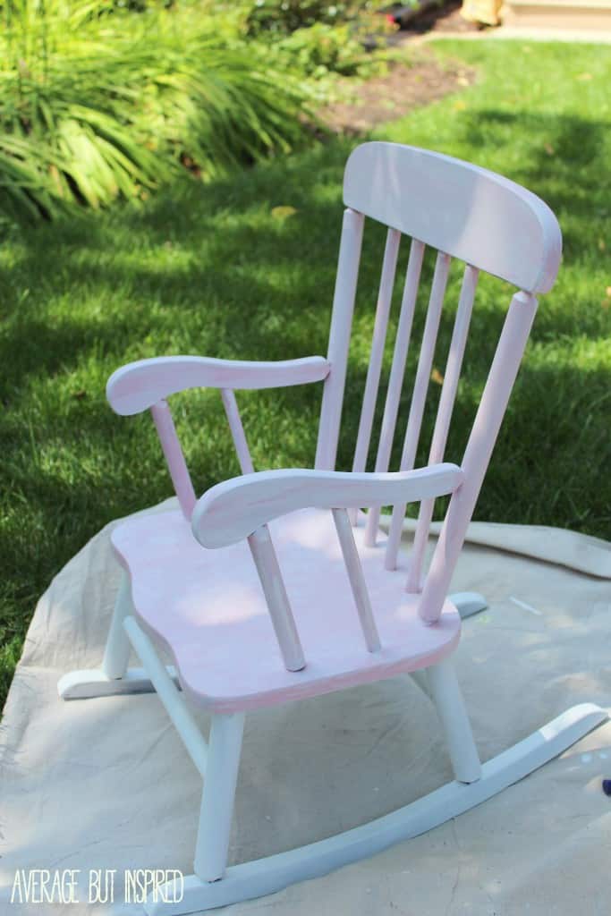 Such a cute idea! Paint a children's rocking chair from the thrift shop or craft store and give it as a baby gift! Personalize it with the child's name, too, for an extra special touch.