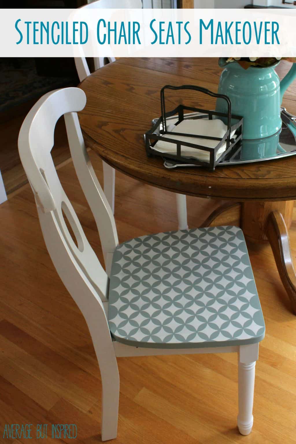 Stenciled Chair Seats A Thrifty And Fun Kitchen Chair Makeover