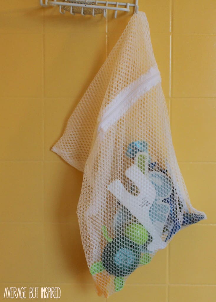 Mesh laundry bags from the dollar store are a GREAT organization tool! This post gives you lots of ideas on how to use them to get organized!