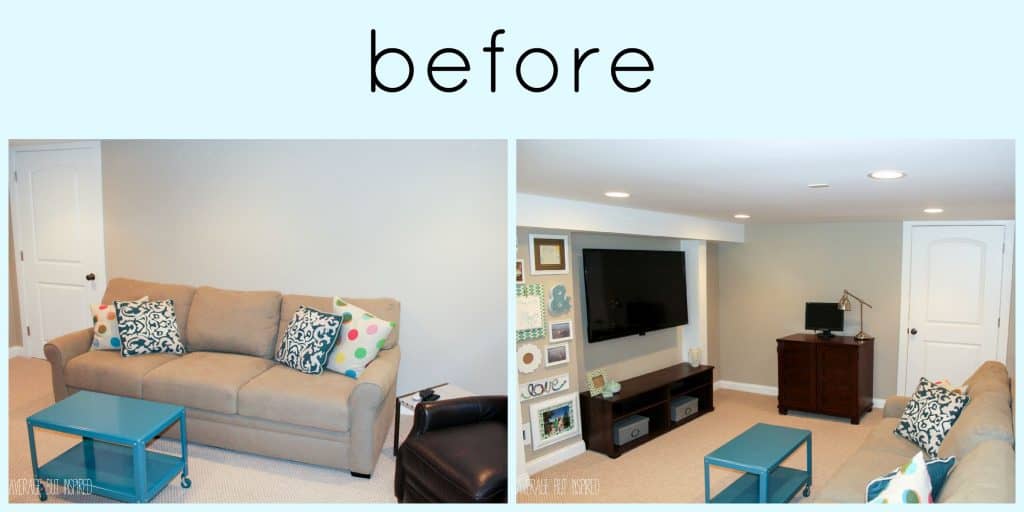 Make your small space work for you! A small basement got a BIG makeover and now functions as a beautiful living room, office, and guest suite! #ad