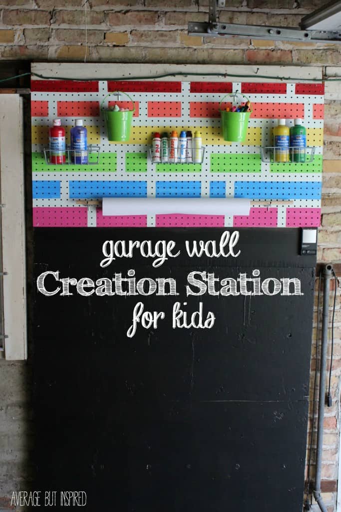 Turn an empty wall into a creation station pegboard for kids! They'll love having a space to make their art projects, and you'll love the organization!