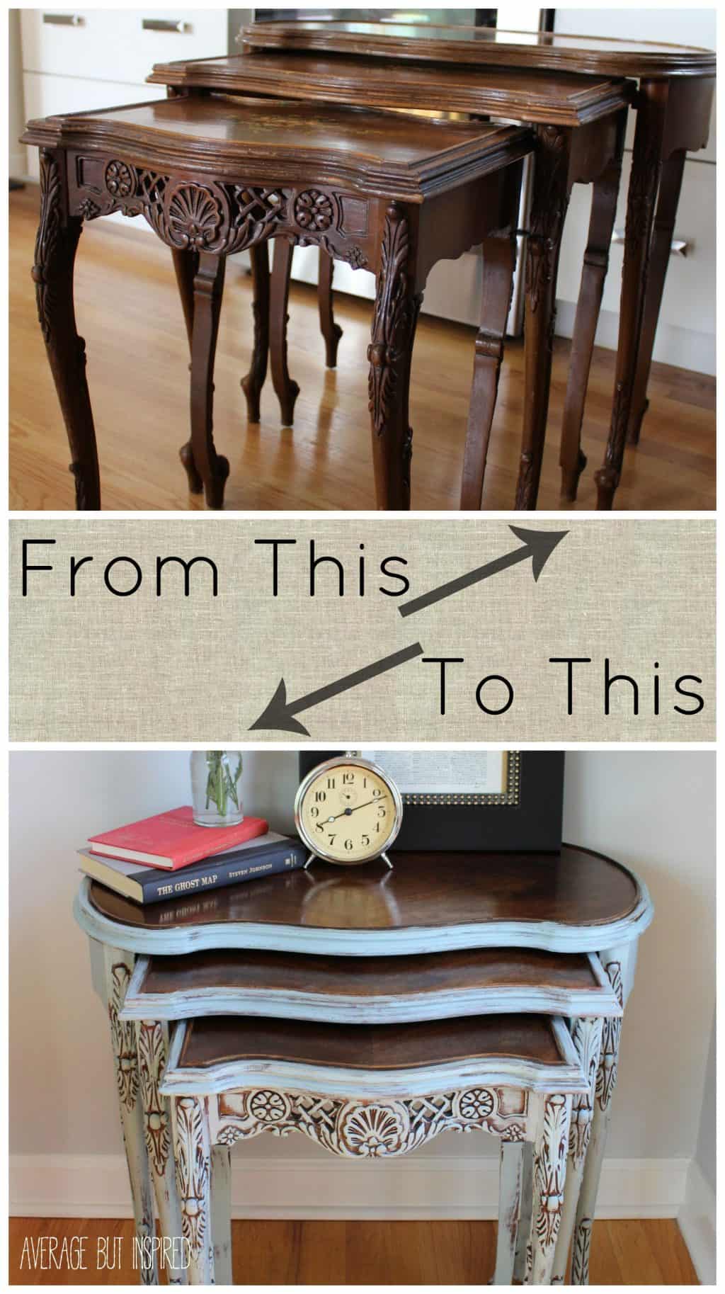 Painted Nesting Tables Makeover