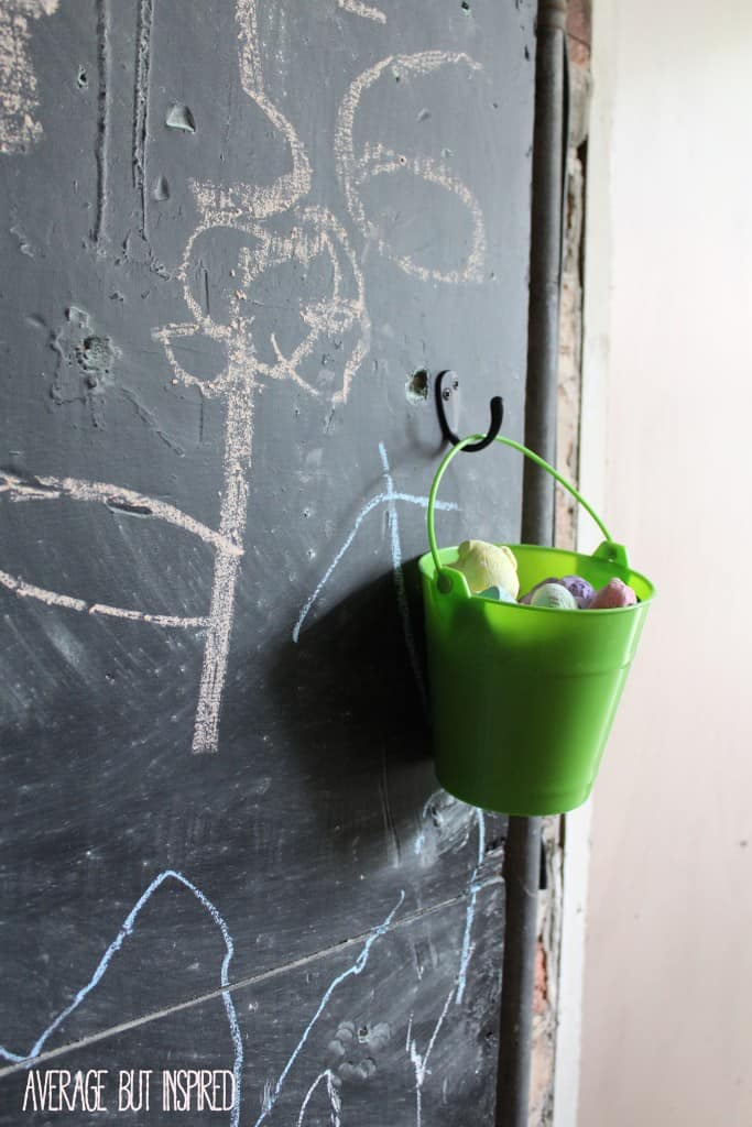 Kids Art Supply Buckets on Hooks