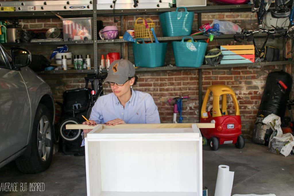 Transform a plain IKEA Rast dresser into a fun bar cart with this tutorial!