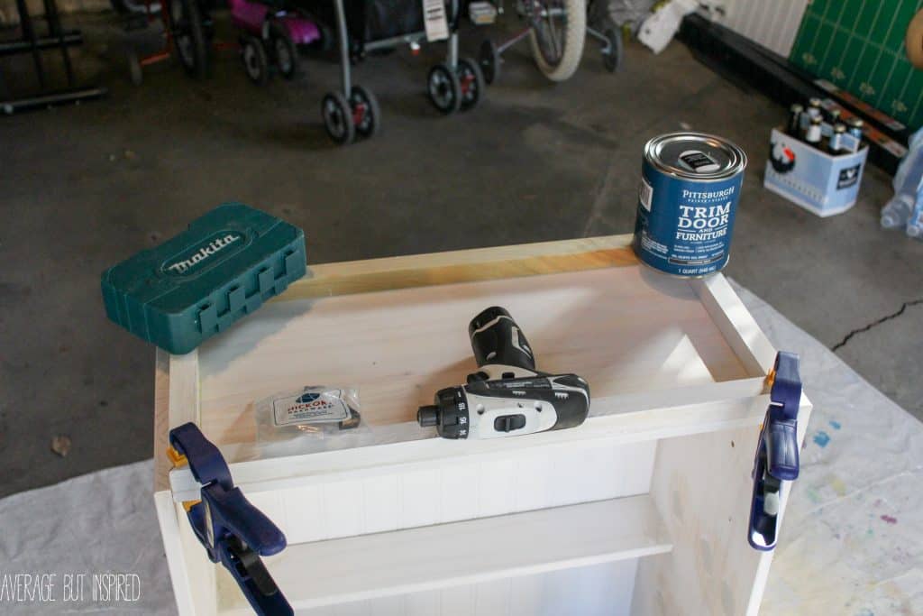 Transform a plain IKEA Rast dresser into a fun bar cart with this tutorial!