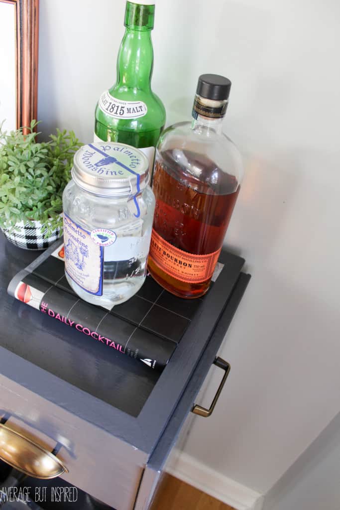 Transform a plain IKEA Rast dresser into a fun bar cart with this tutorial!