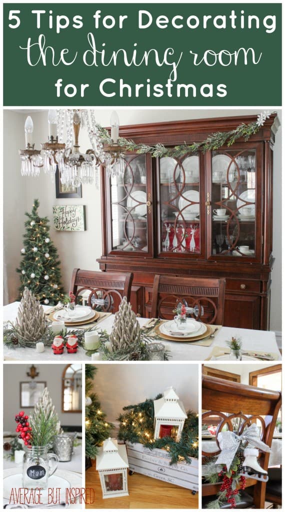 This post has great ideas for decorating your dining room for Christmas! 5 manageable tips will have you decking the halls in no time! #ad