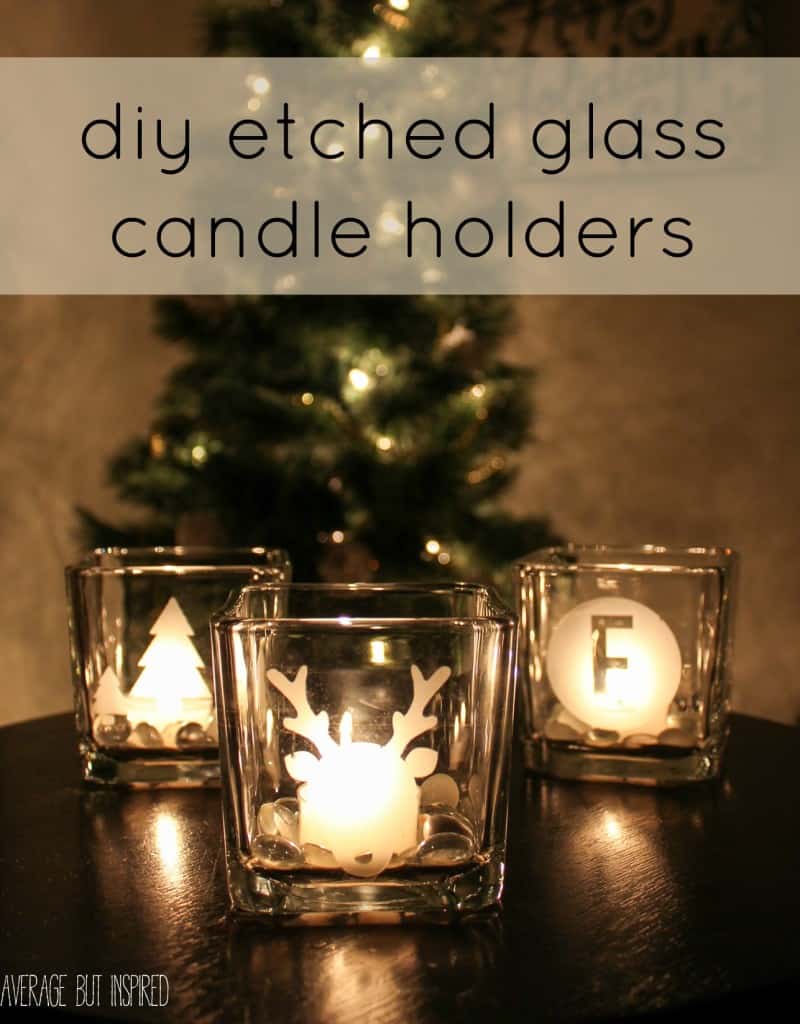 DIY etched glass candle holders are such a GREAT gift! They're easy to make and inexpensive. They can also be gifted as makeup brush holders or vases. Get the full tutorial here.