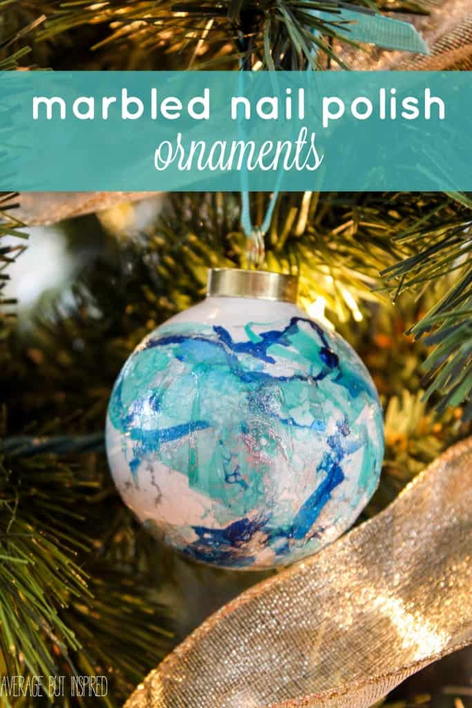 Marbled Nail Polish Ornaments are a quick project with fabulous results! Get the full tutorial here and learn how to make them in any shape or color combo!