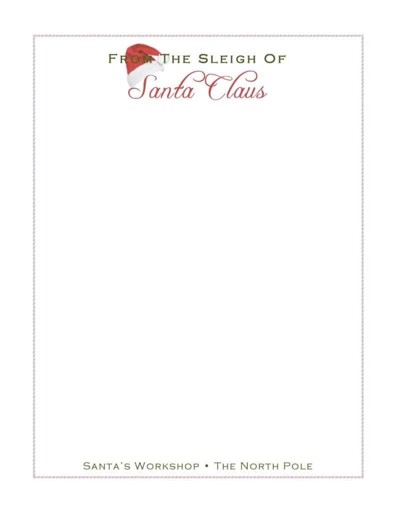 Santa's Stationery Free Santa Stationery Printable - Average But Inspired