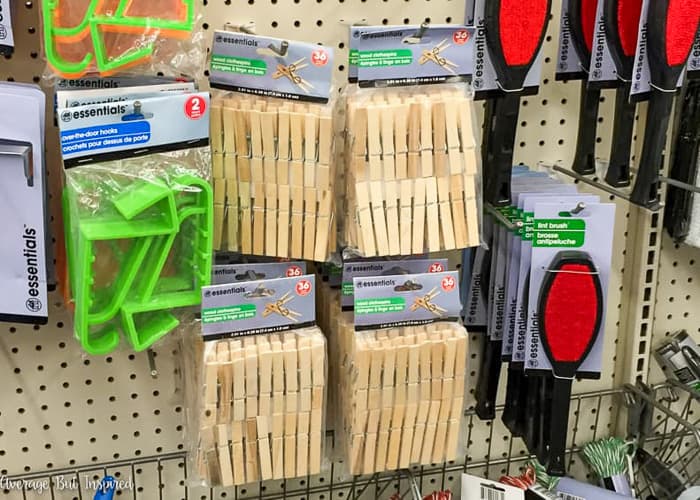 Clothespins are a Dollar Tree craft supply that is much less expensive than at a craft store.