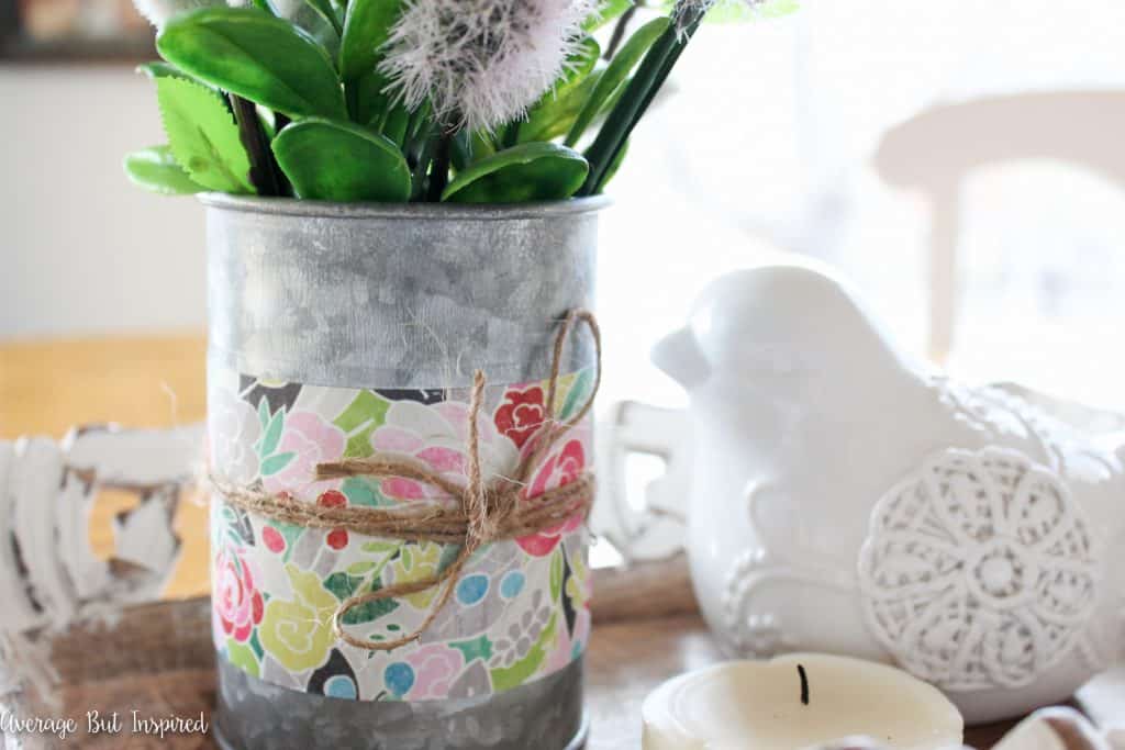 Make a cute tin can vase and add a dose of happiness to your home decor! Click through for project details and a complete supply list.