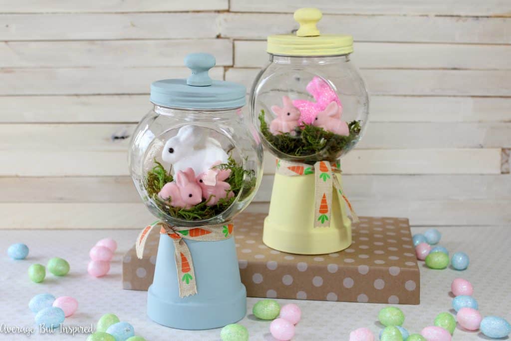 Spring Bunny Flower Pot Gumball Machine Craft