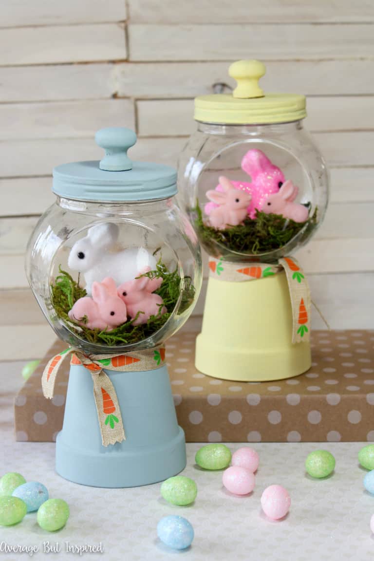 Spring Bunny Flower Pot Gumball Machine Craft