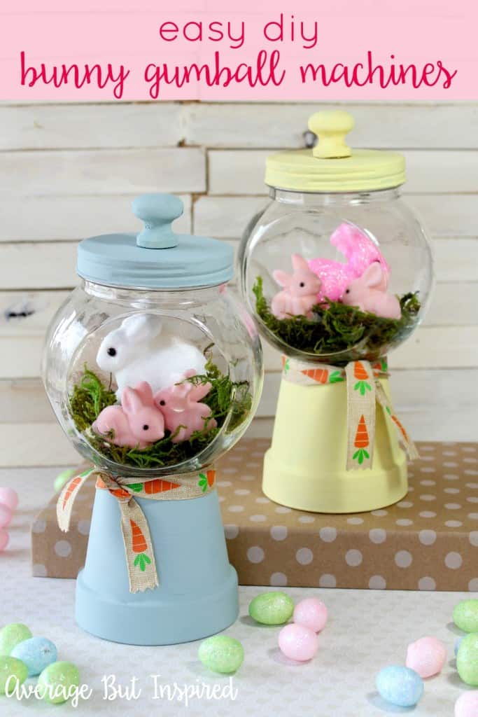Adorable! Make these bunny gumball machines for your Easter decor or spring decor this year! Click through for the full tutorial and supply list.