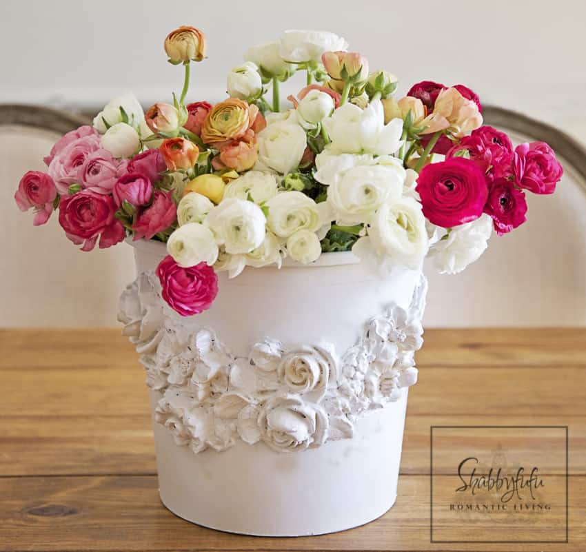 Florist bucket transformation - a great way to bring the outdoors inside this spring!