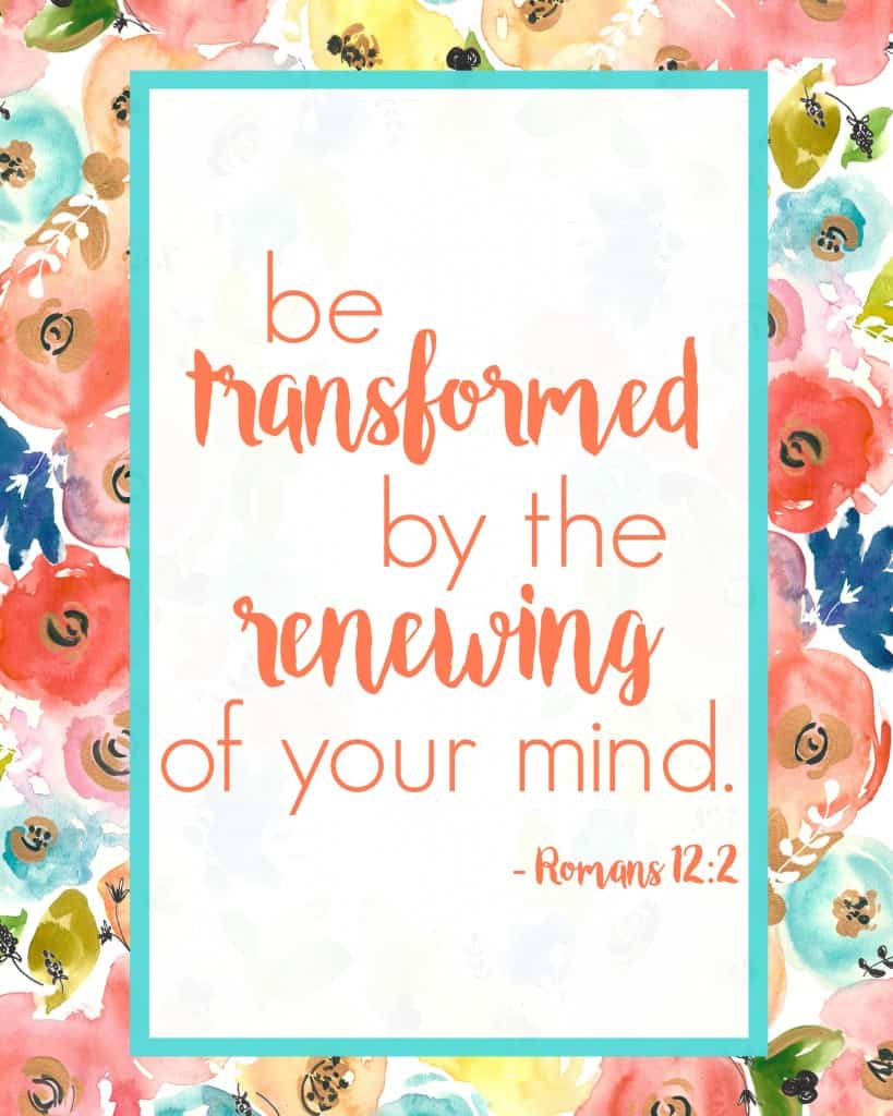 Love this! A pretty, free printable to remind you to allow yourself to be refreshed and renewed. Click through to download. "Be transformed by the renewing of your mind."
