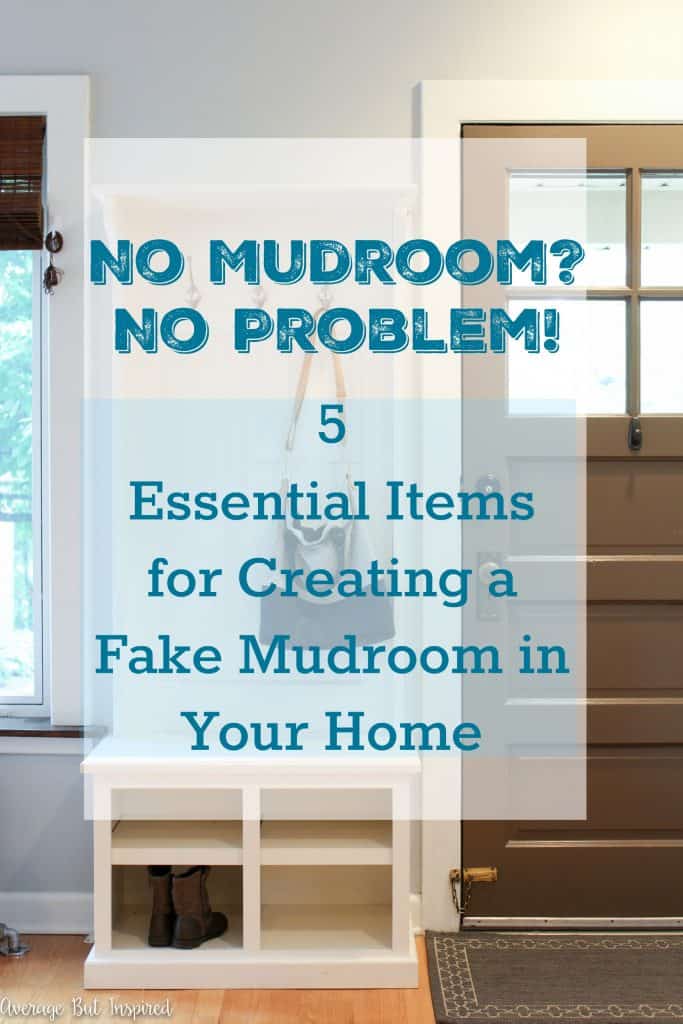 Just because you don't have a mudroom doesn't mean your entryway can't be organized. Learn how to create a fake mudroom in your home with 5 essential elements to any organized entryway!  These no mudroom solutions will get your home organized in no time.