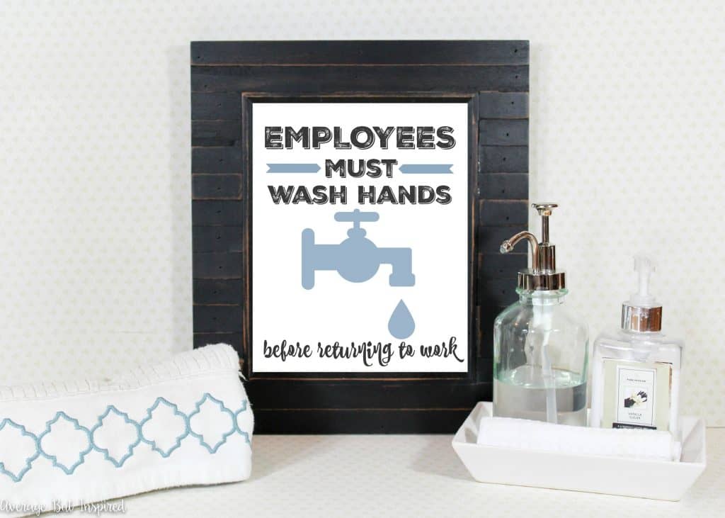 Adorable! This FREE printable bathroom art comes in four colors to choose from! Give visitors to your home's bathroom a chuckle with this funny print.