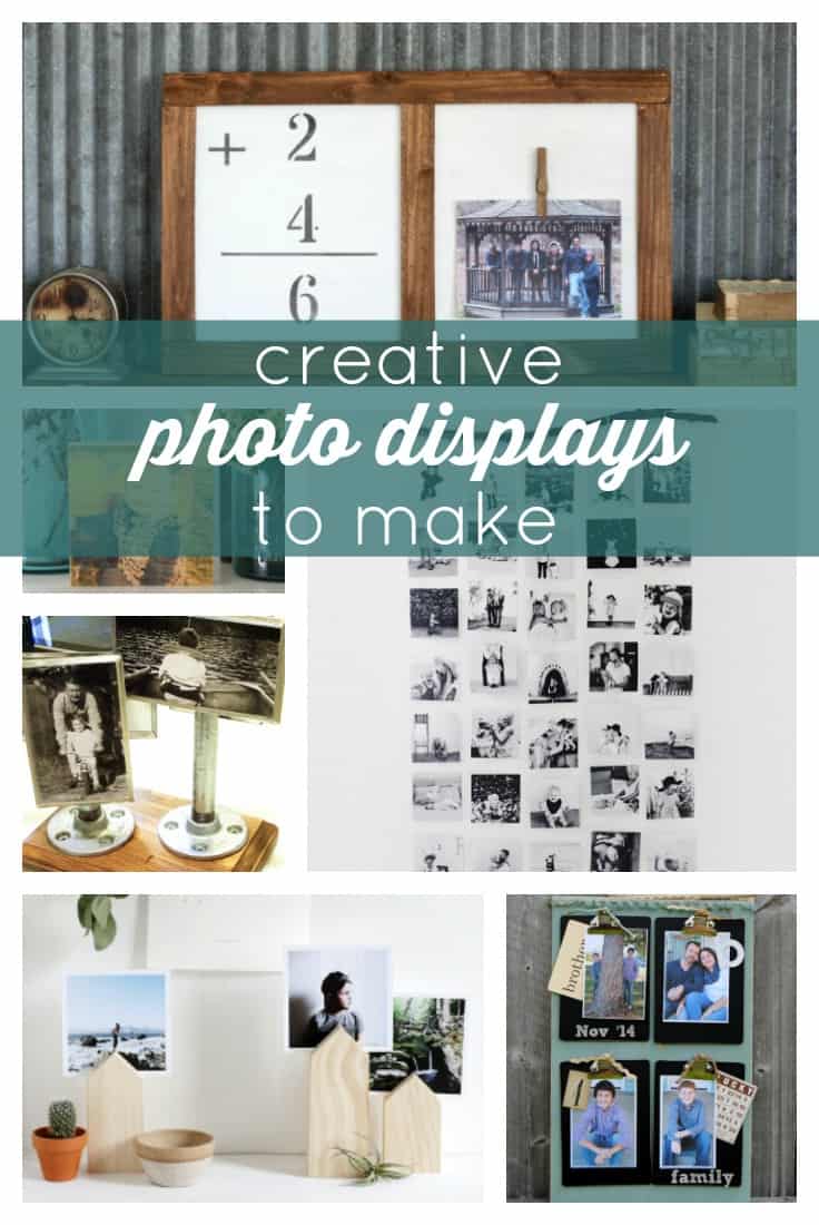Get your photos off of your phone or camera and into one of these creative photo displays that you can make! Such great alternatives to the typical picture frame.