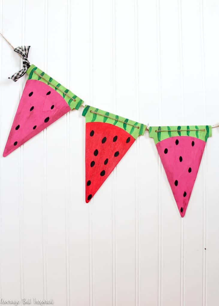 Go from summer to fall with this DIY reversible bunting project! Watermelon on one side reverses to candy corn - it doesn't get much sweeter! Get the tutorial and supply list right here.