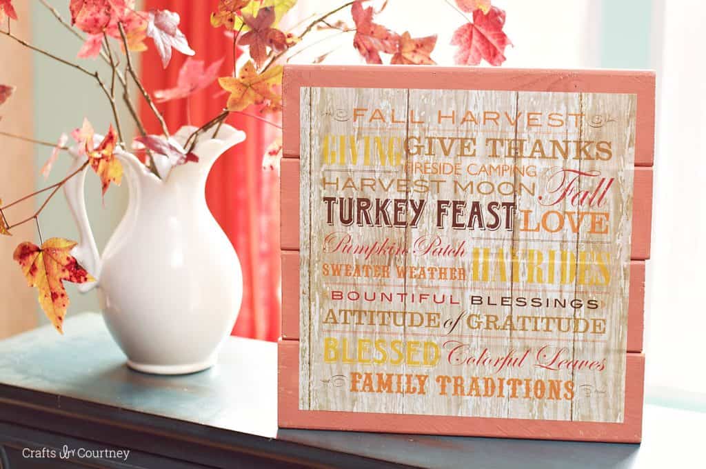 DIY Scrapbook Paper Fall Sign from Crafts by Courtney for Mod Podge Rocks