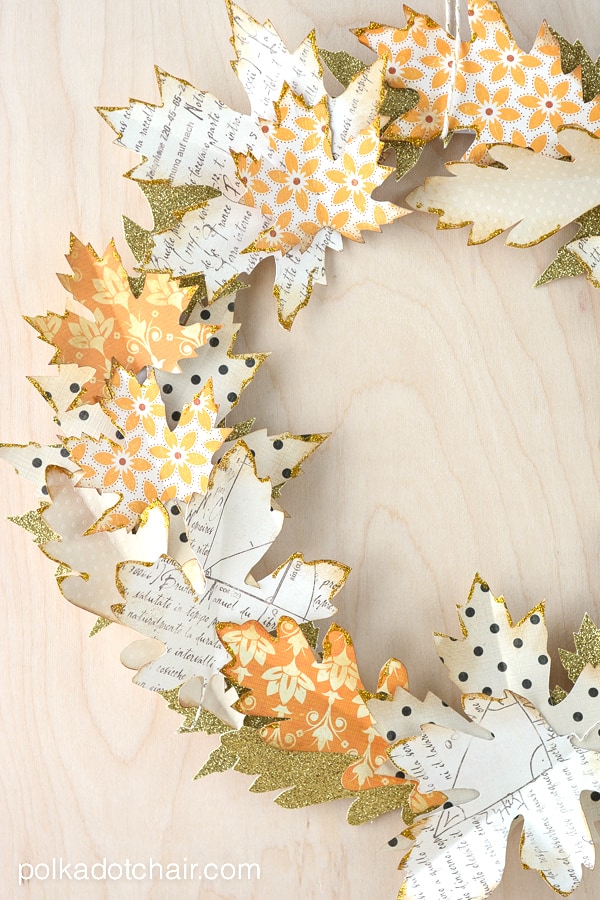 This Paper Leaf Wreath is from Polka Dot Chair