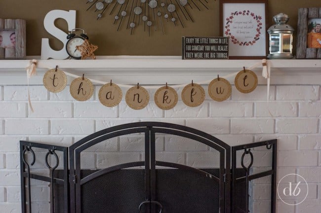 This "thankful" banner from Dwell Beautiful can be made by anyone!