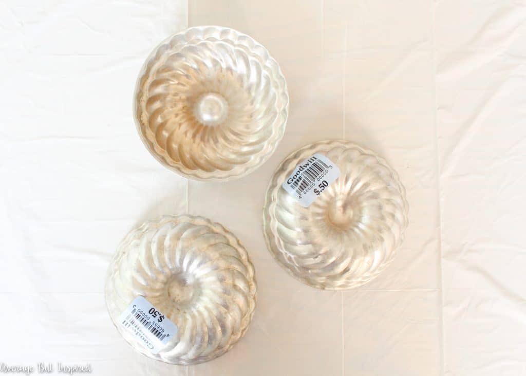 These mini bundt cake pans were turned into adorable pumpkins for fall decor!