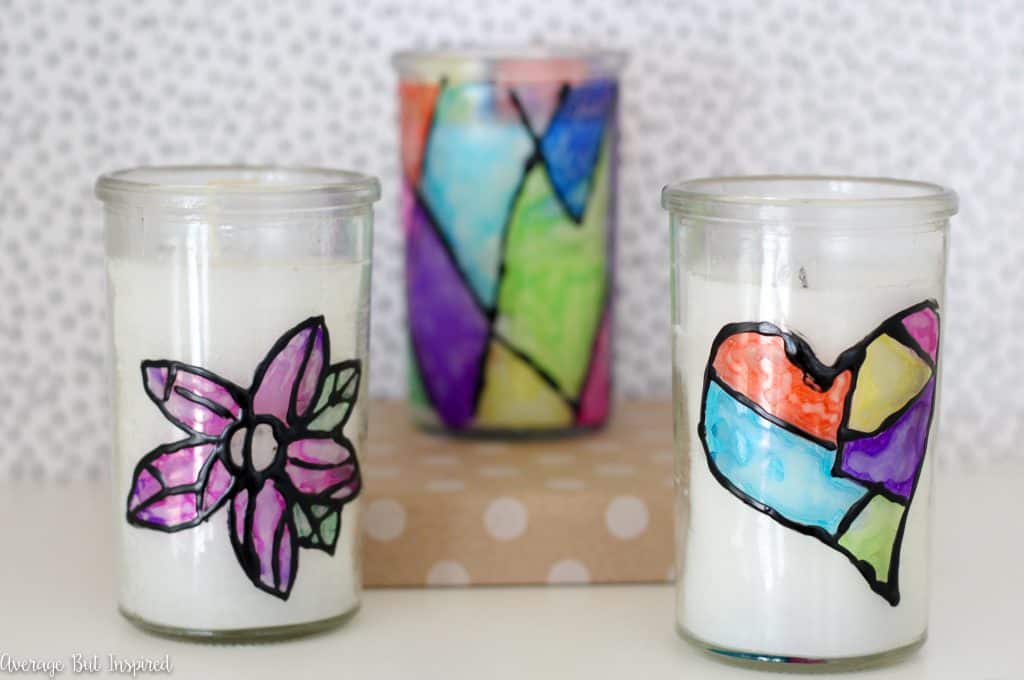 Learn how to make stained glass with Sharpies or other permanent markers! This fun DIY project is great for any age crafter! DIY stained glass is easy and fun.
