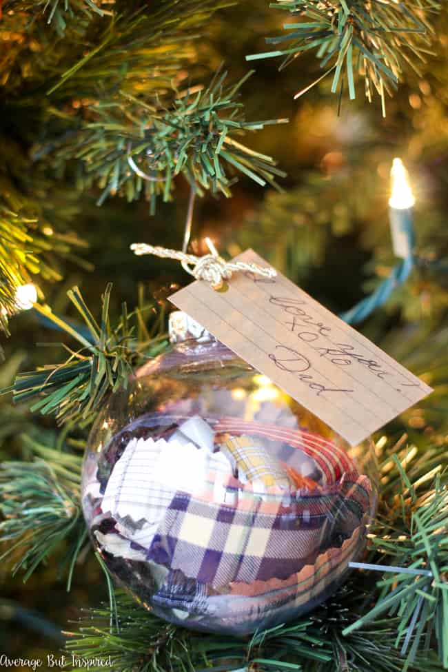 Keepsake Memory Christmas Ornament Made From Loved One's Clothing