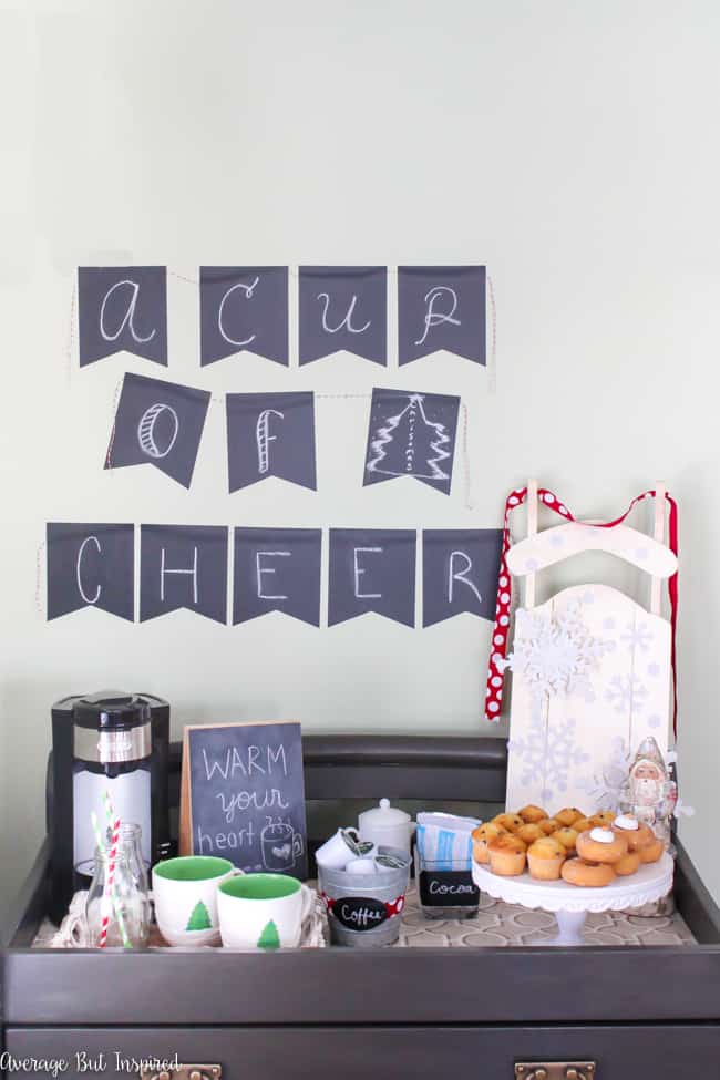 A festive coffee and cocoa bar is the perfect addition to your Christmas morning traditions! Learn how to set up and decorate a coffee bar of your own in this post.