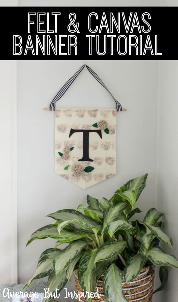 This tutorial teaches you how to make a trendy felt and canvas banner with a monogram! It's easy to make this cute home decor that you can use for your door or any wall!