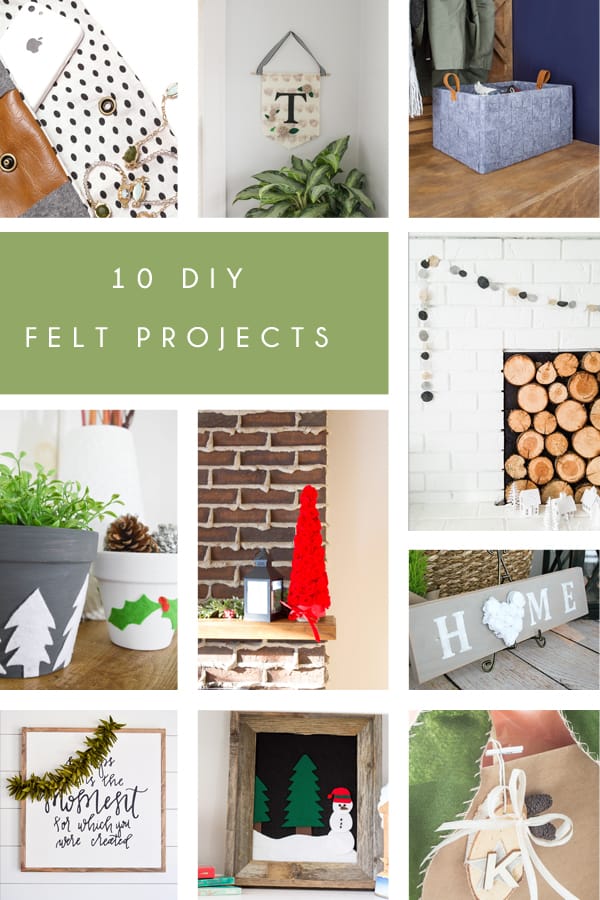 For the Monthly DIY Challenge, 10 bloggers created projects with felt! Find links to all of the projects and tutorials in this post!